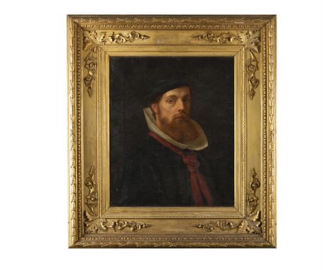 ITALIAN SCHOOL, 19TH CENTURYHalf-length portrait of a bearded gentlemanOil on canvas, 64 x 52cmSigned indistinctlyWith label 