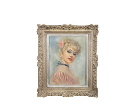 JOHN FREDERICK LLOYD STREVENS (1902 - 1990)'Rachel', portrait of a young lady, bust lengthOil on canvas, 46 x 35.5cmSigned up
