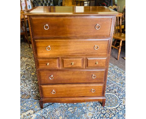Mahogany Stagg 7 drawer chest, good overall condition, approximate measurements: Height 44 inches, Width 32.5 inches, Depth 1