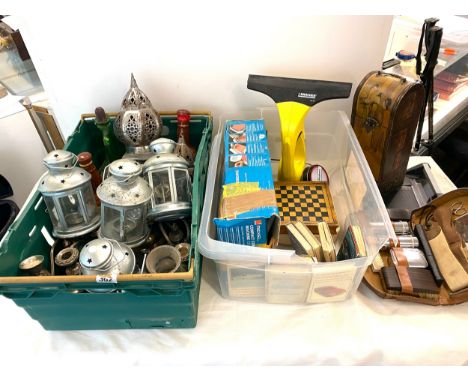 Large selection miscellaneous to include candle sticks, tea light holders, Karcher window cleaner untested, 2 wade bottles et