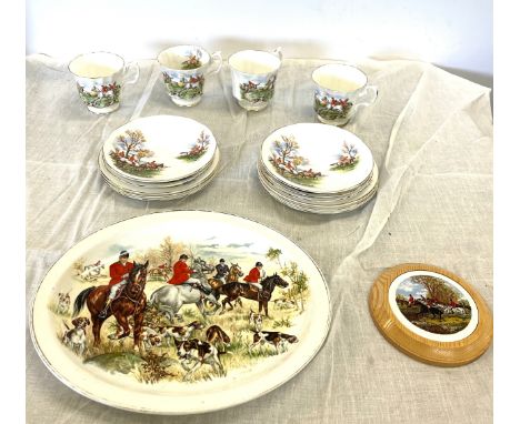 Winalex ware bone China hunting tea set incomplete 
