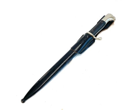 WWII German army dress knife in original leather scabbard overall length 40cm Eickhorn Solingen makers mark to blade 