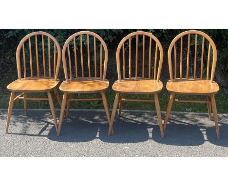 4 Vintage blonde Ercol dining chairs 