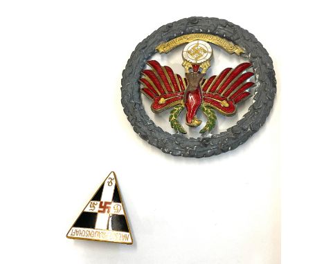 2, WWII German nazi enamel badges 