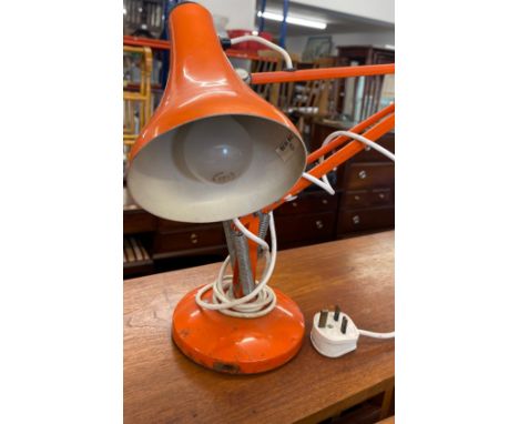 Vintage orange angle poise lamp, working order 