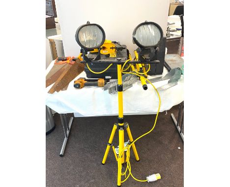Selection if tools to include nail guns, site lights, saws, empty tool plastic boxes etc 