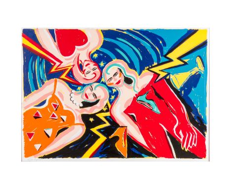 BACH, ELVIRA (geb. 1951), "Drei Frauen", Farbserigraphie/Papier, u.li. mit Bleistift von Hand num. und sign. "25/90 Bach", Hx