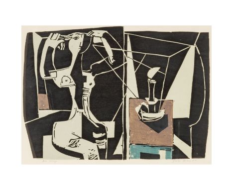 BIESE, GERTH (1901-1980), "Die Kerze", 1961, Farblithographie/Papier, u.re. mit Bleistift von Hand signiert und datiert, u.li