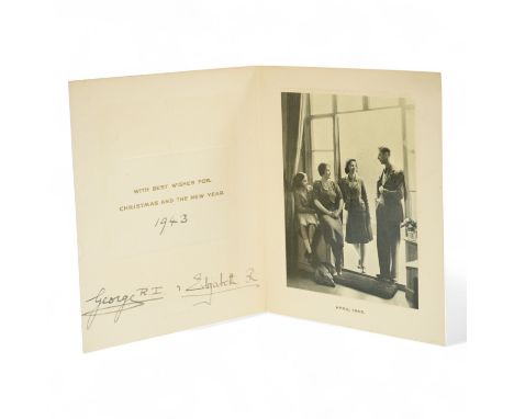 A Royal Christmas card from HRH King George VI and Queen Elizabeth for 1943, published by Raphael Tuck and Sons Ltd. with a g