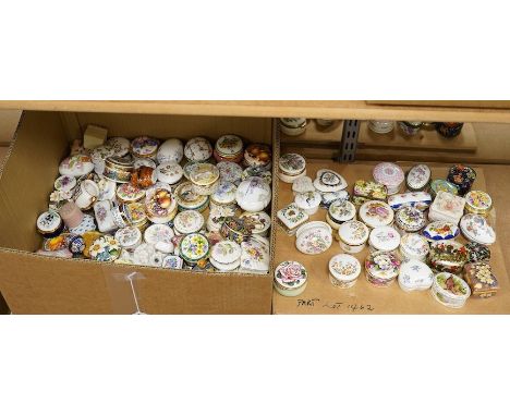 A large collection of mixed porcelain pill boxes including Aynsley, Wedgwood etc.