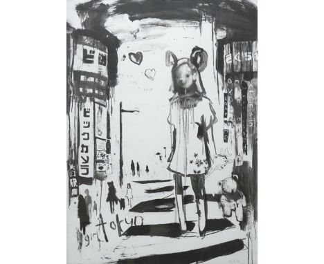 Antony Micallef (b.1975), 'Girl Tokyo, 2005', contemporary limited edition lithograph, 5/95, COA verso, signed in pencil, 101
