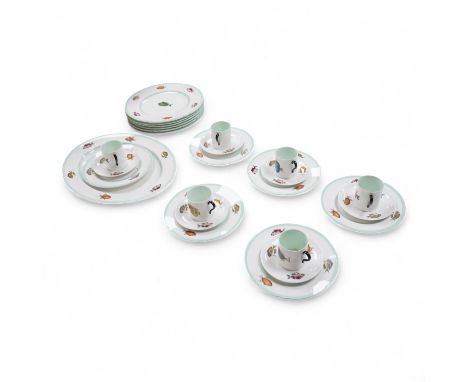 Shelley for the Rowland Ward Nairobi store, an exotic fish design part dinner and coffee service, original retail receipt