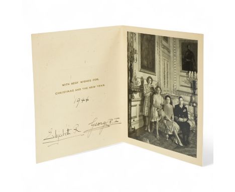 A Royal Christmas card from HRH King George VI and Queen Elizabeth for 1944, published by Raphael Tuck and Sons Ltd. with a g