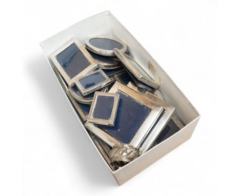Four assorted pairs of modern silver mounted photograph frames, including Carr's Of Sheffield, 1992/3 and 1990, together with
