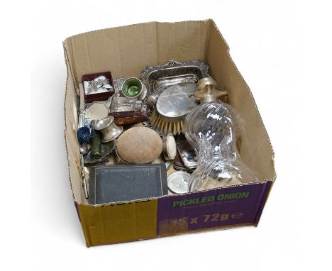 A quantity of assorted silver collectables and other items including a Victorian pieced silver dish by William Comyns &amp; S