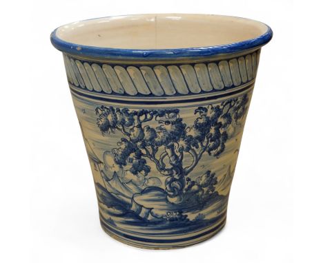 A maiolica glazed planter, 30cm high