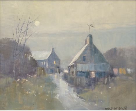Norman Battershill, RBA, RCI (1922-2010), 'A late walk', Impressionist oil on canvas board, signed, 22 x 27cm