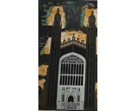Walter Hoyle (1922-2000), ‘Kings College Chapel’, signed in pencil, limited edition 31/75, 87 x 60cm, lithograph, unframed
