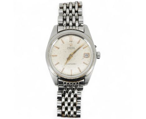 A gentleman's 1964 stainless steel Omega Seamaster Automatic wrist watch, with baton numerals and date aperture, movement 562
