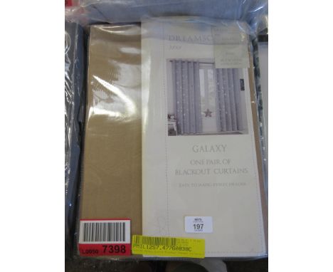 Saucier Galaxy Eyelet Blackout Thermal Curtains, Curtain Colour: Silver, Panel Size: Width 117cm x Drop 137cm, RRP £22.99