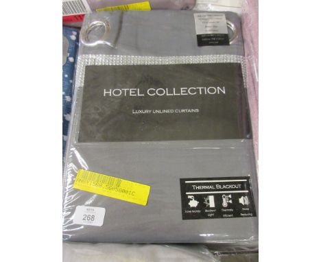 Mckee Palace Eyelet Blackout Thermal Curtains, Panel Size: 168 W X 183 D cm, Colour: Silver, RRP £32.99