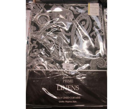 Cleo Eyelet Room Darkening Thermal Curtains, Panel Size: Width 168cm x Drop 228cm, Colour: Black, RRP £64.99