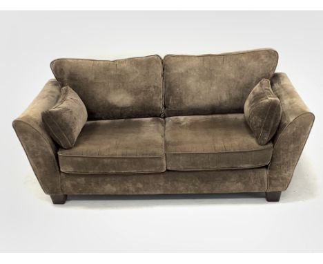 Barker and Stonehouse - Two seat sofa, upholstered in brown fabric, (W212cm) - Condition Report 