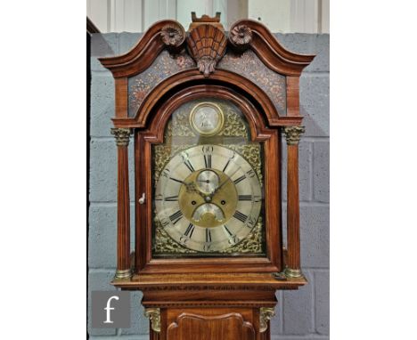 A late 18th to early 19th Century mahogany longcase clock by Baddley Tong, the eight day striking movement with second and da