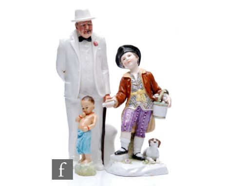 A collection of porcelain figures to include a Royal Worcester Children of The Nations series figure by Freda Doughty, Burmah