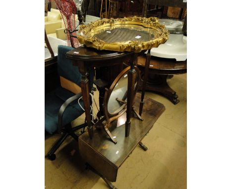 A gesso framed mirror, sofa table, swing toilet mirror, standard lamp, etc.