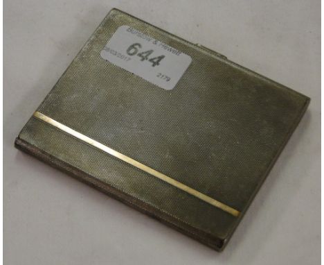 A George V engine turned silver cigarette case, 6 ozs