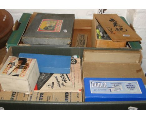 Hornby 00 items, various coins & glass  childrens magic lantern slides