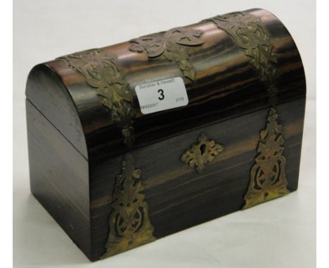 A 19th century brass bound coromandel dome top caddy