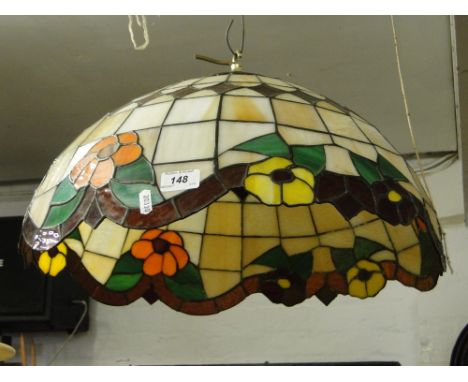A Large Tiffany leaded ceiling light shade