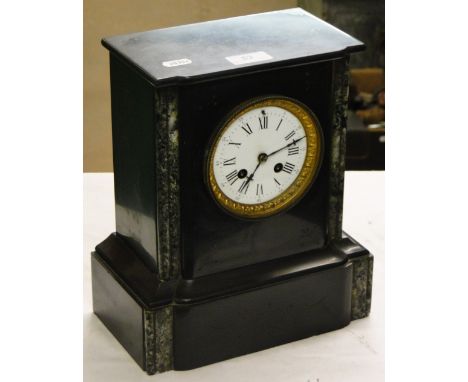 A Slate cased 2 train mantel clock