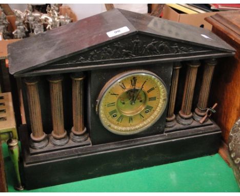 A Classical design slate mantel clock with 2 train movement