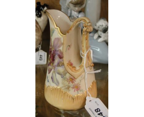 Royal Worcester jug with painted & gilded floral decoration, 1546