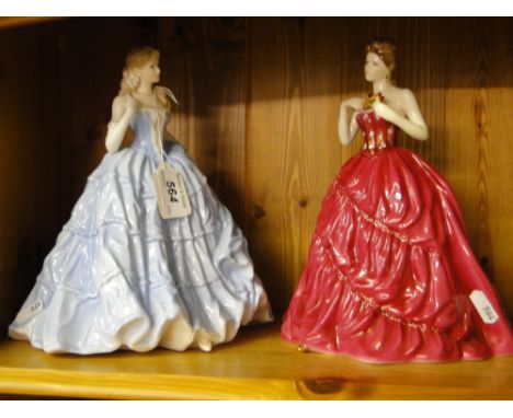 2 Royal Worcester figures in ball gowns