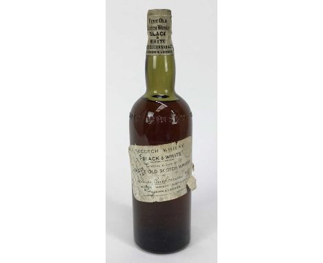 Whisky - one bottle, Black &amp; White Special Blend Of Choice Old Scotch Whisky, 1930s-1940s, spring cap bottling, 70° proof