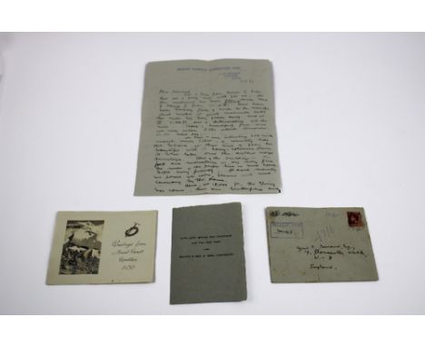 Mount Everest Expedition Letter - A hand written letter from Dr G.N. Humphreys who was the senior medical officer on the 1936