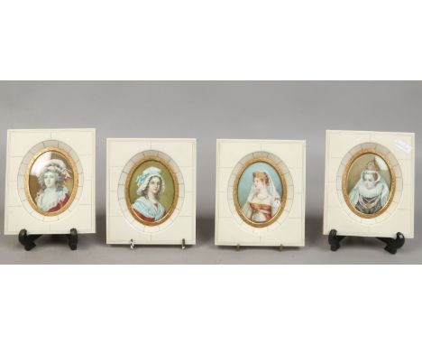 Four portrait miniatures including two Royal Figures and two ladies.