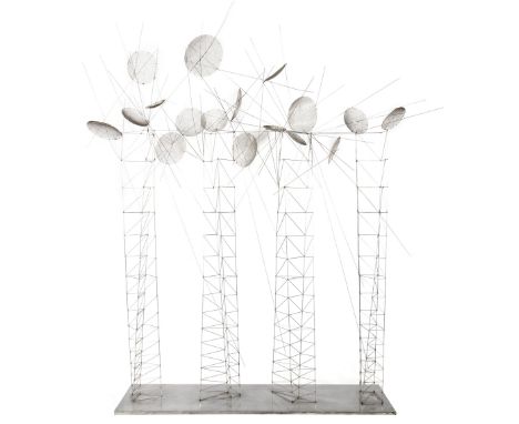 GEORGIOS ZONGOLOPOULOS (1903-2004)Tel-Néant signé en grec sur la baseacier inoxydable 247 x 210 x 82 cm. (97 1/4 x 82 11/16 x