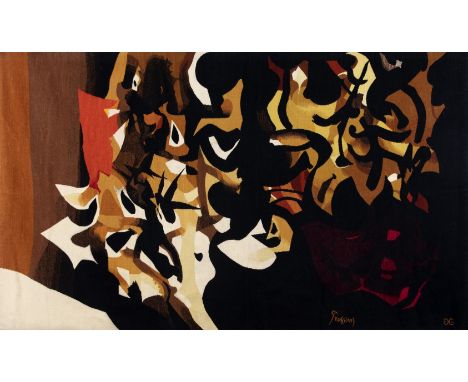 MARIO PRASSINOS (1916-1985, FRANCAIS)Troilus et Cressida tapisserieNo E.A.3148 x 253 cm. (58 1/4 x 99 5/8in.)Réalisé en 1965.