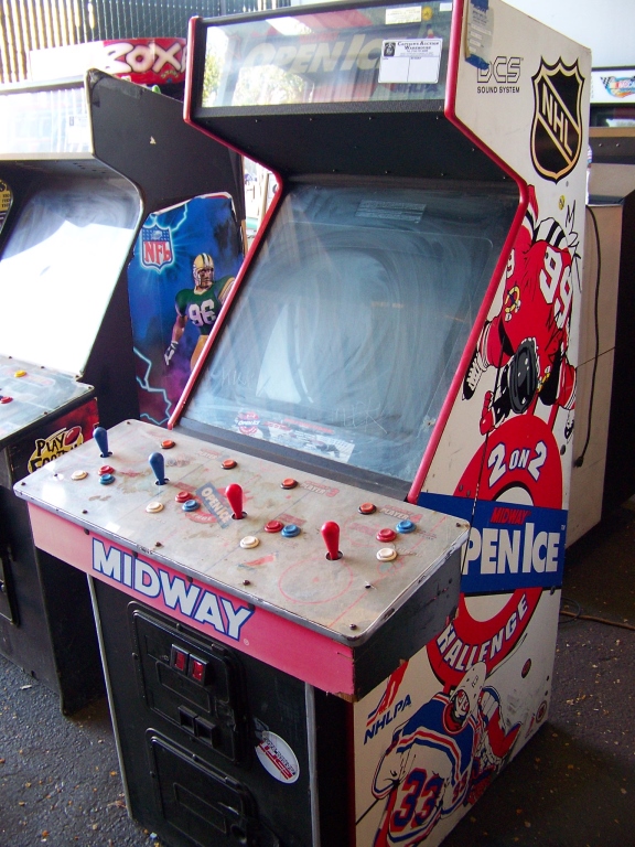 OPEN ICE HOCKEY ARCADE GAME MIDWAY Item is in used condition. Evidence