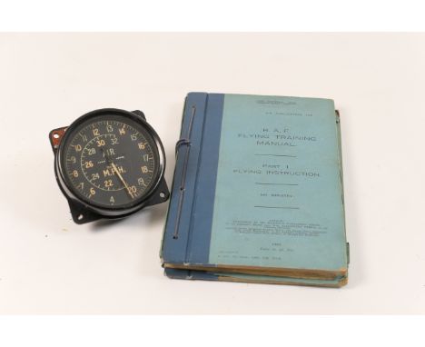 Vintage aircraft air speed indicator, by K.O.G., London, circa 1936, 8cm dial inscribed 'MK. 1XD', bakelite case; also an RAF
