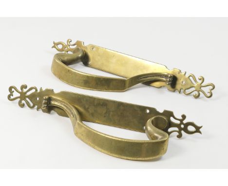 Pair of late Victorian brass door handles, by W &amp; R Leggott Ltd, 38cm 