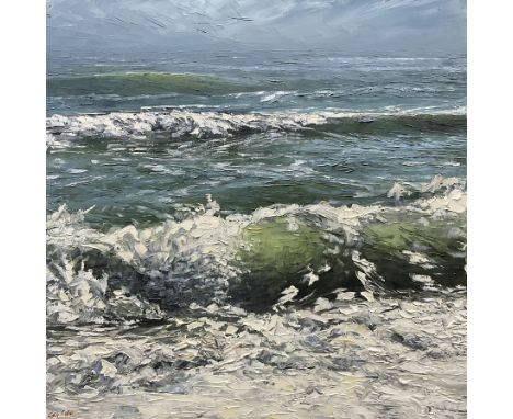 Chris Geall (British 1965-): Seascape, oil on canvas signed 50cm x 50cm