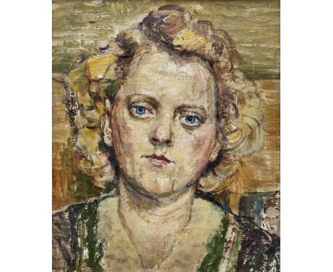 English School (Mid 20th century): Portrait of a Woman, oil on board unsigned 30cm x 25cm