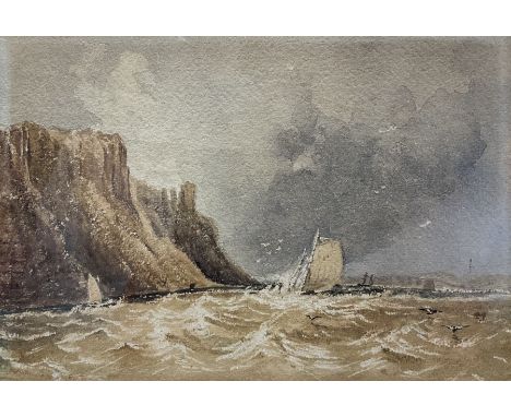 H B Carter (British 1804-1868): 'Approaching Squall', watercolour sketch unsigned, certificate of authenticity verso 17cm x 2
