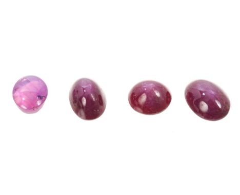 Four unmounted star rubies.  Estimated total carat weight approximately 26 carats CONDITION REPORT Please note that as a resu